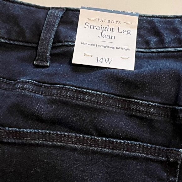 Talbots NWT Straight Leg Jeans Starlight Wash Size 14W - Picture 5 of 13